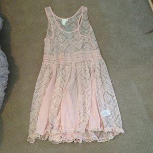 Anthropologie pink lace dress (need a slip under)