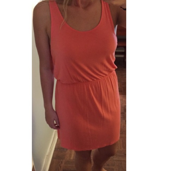 Coral, cotton H&M dress