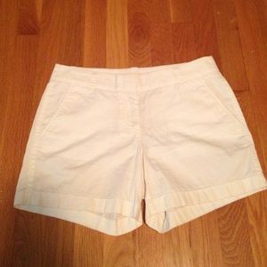 JCrew chino white shorts.