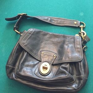 Coach Black Bag with Brass Hardware