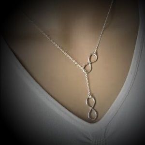 Y design- infinity necklace silver plated