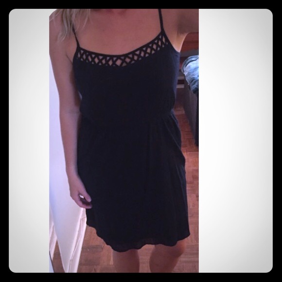Black, gauzy dress