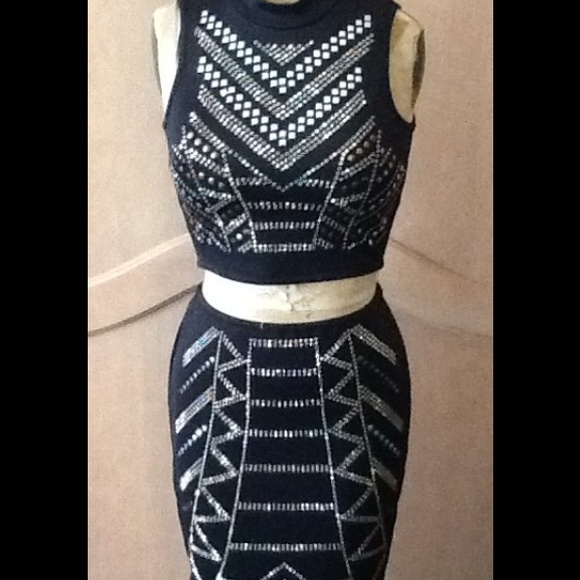 SALE: NWT SEXY BEBE 2 PC SKIRT AND CROP TOP DRESS