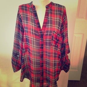 Plaid printed top