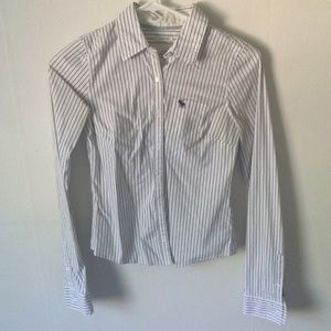 Blue pin stripe button up