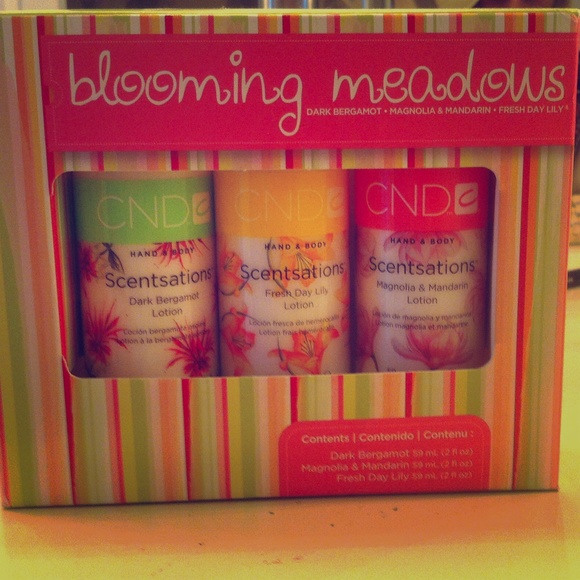 New in box CND blooming meadows lotion gift set