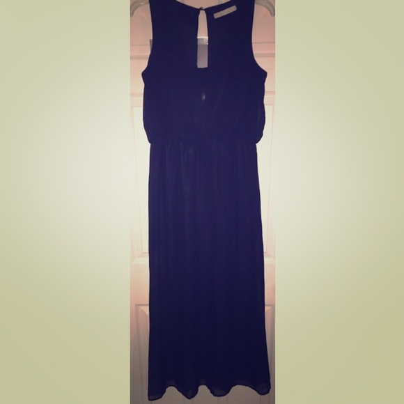 Maxi dress! Open back, see-through later over top