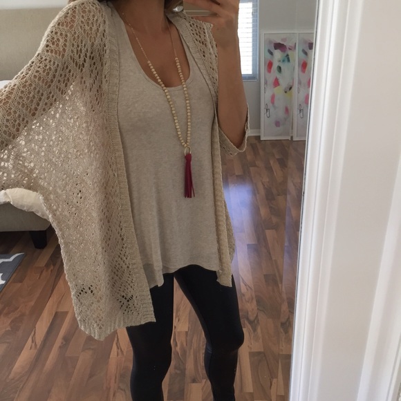 Sold • Cozy Beige Knit Sweater - Picture 2 of 4