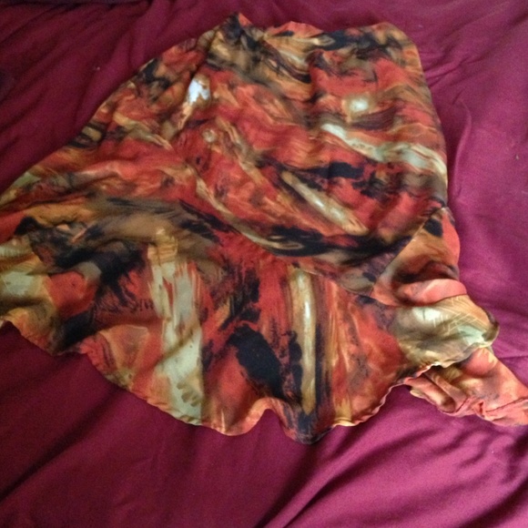 Orange brown colorful skirt