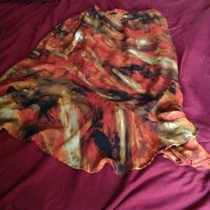 Orange brown colorful skirt