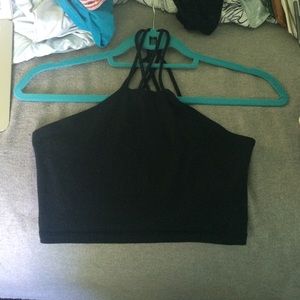 Black Halter Crop Top