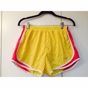 Nike Shorts - Yellow with Hot Pink Polka Dots