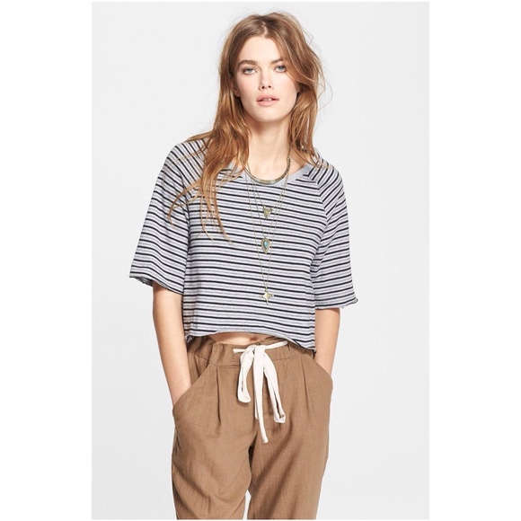 Free People Tops - 🚫FINAL PRICE🚫Free People Striped Open Back Shirt