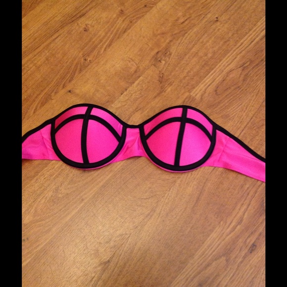 Hot Pink Strapless Swim Top