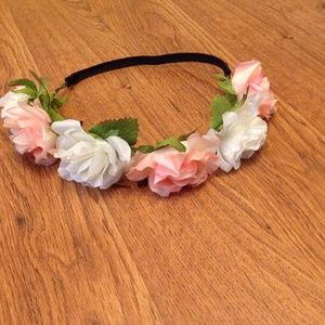 Pink and White Flower Headband