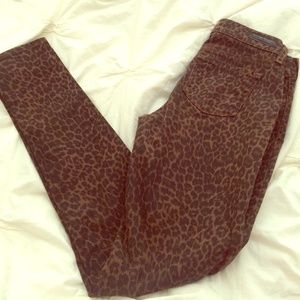 RSQ leopard print skinny jeans size 3