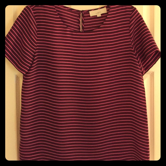 Pink/maroon LOFT blouse