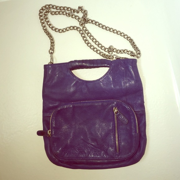 BCBG MaxAzria blue leather purse