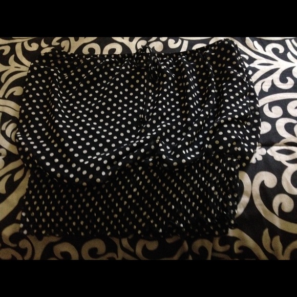 Black & White Polka Dot Tube Top