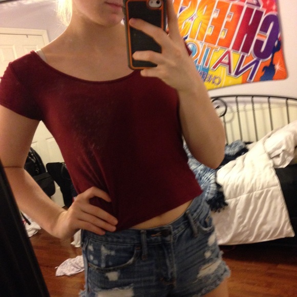 Maroon Crop Top
