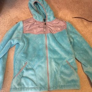 Blue north face kids coat