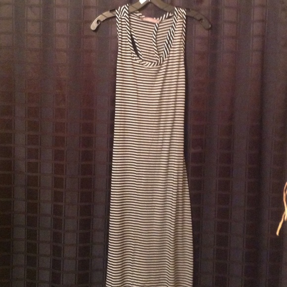 Striped black and white  maxi dress worn once!