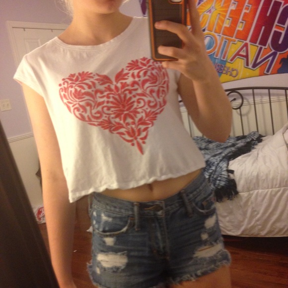 Pink Heart Crop Top