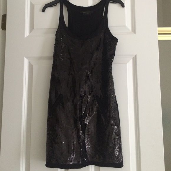 BCBG black sequined dress