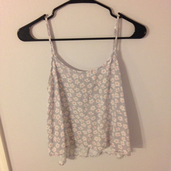 Pink Flower Top With Cut Out Back