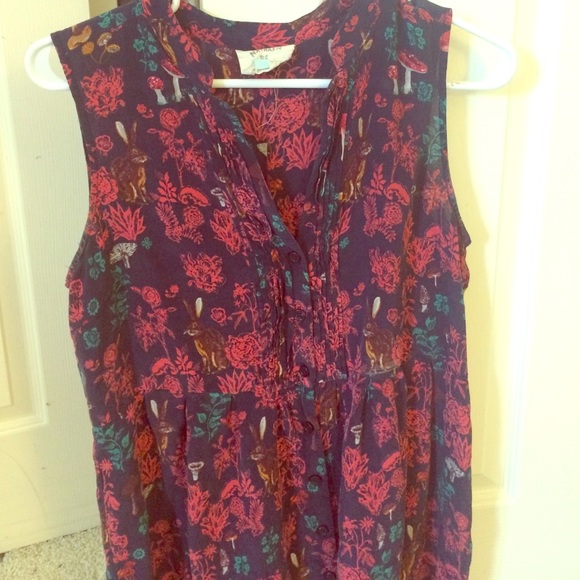 Anthropologie patterned silk  tunic/dress