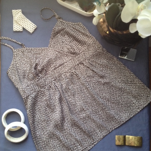 Brown and White Spaghetti Strap Top