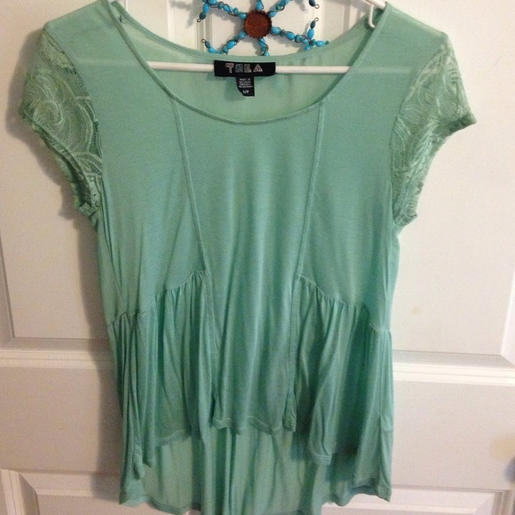 Teal sheer back top.  never been worn.