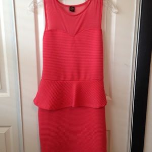 HOT HOT HOT pink bodycon peplum dress