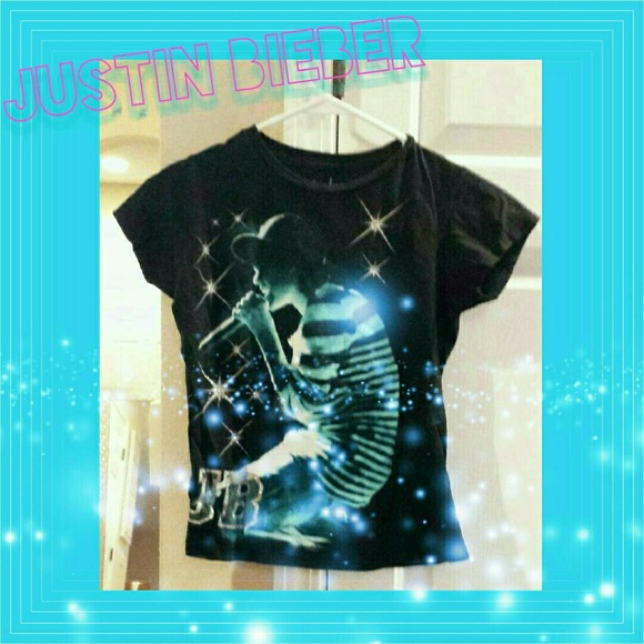 Teal and Blue Justin Bieber Concert Shirt