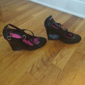 Juicy couture real calf wedge heels
