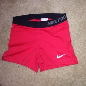 Red and black nike pro shorts!