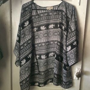 black and white kimono