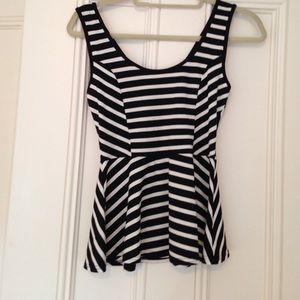 Casual Couture striped peplum top
