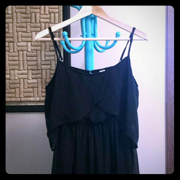 Black chiffon maxi dress