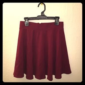 H&M burgundy skater skirt