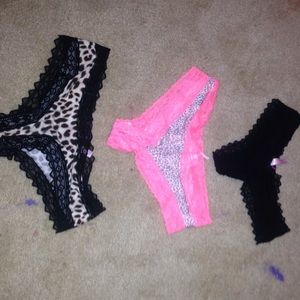 3 pairs of vs pink panties