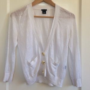 Club Monaco white linen sweater