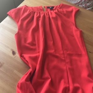 Dark coral H&M shift dress.