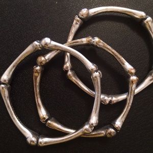 Marc by Marc Jacobs Silver Bone Bracelets (3X)