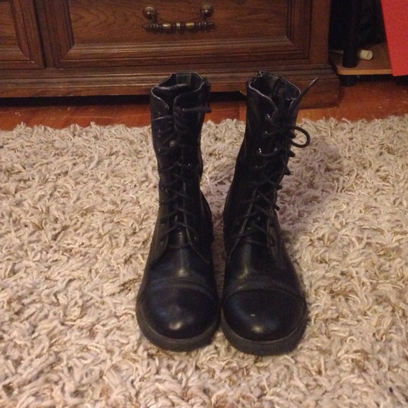 Black combat boots