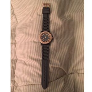 Geneva gray and rose gold watch