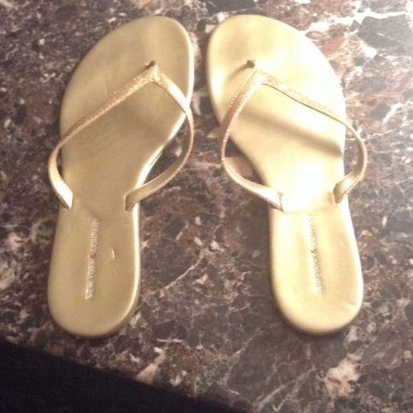 New York & Co. Glitter Gold Sandals