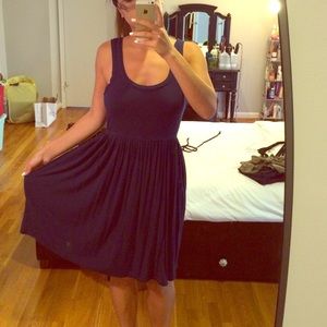 J Crew navy pleated dress