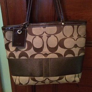 Coach Signature Stripe Tote
