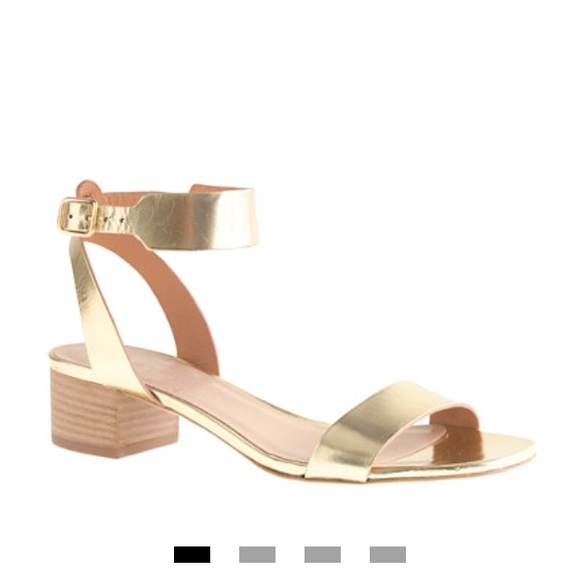 J. Crew Shoes - Jcrew Evie metallic gold midheel sandal